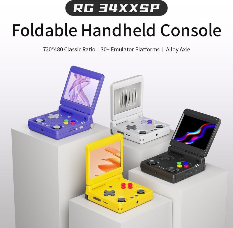 GiipGoop RG34XXSP Retro Handheld Game Console RG34XX SP Retro Gaming Console with 64G Preloaded 5000+ Games,3300 mAh Battey, Portable Pocket Arcade Support 30+ Simulators 5G WiFi Bluetooth HD Indigo - Image 2